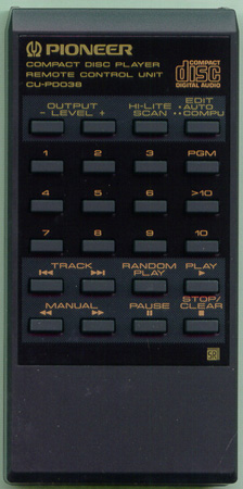 PIONEER PWW1047 CU-PD038 Genuine OEM original Remote