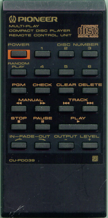 PIONEER PWW1050 CUPD039 Genuine  OEM original Remote