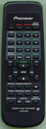 PIONEER PWW1169 PWW1169 Genuine  OEM original Remote