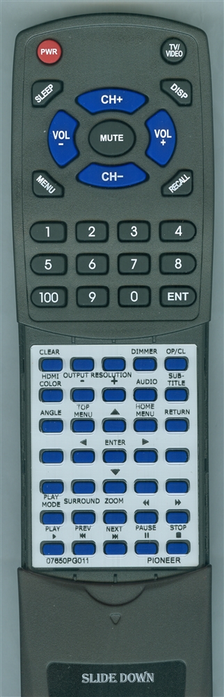 PIONEER 07650PG011 VXX3261 replacement Redi Remote