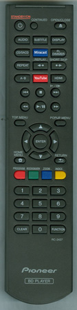 PIONEER 06-T2446E-D004 RC-2427 Genuine OEM original Remote