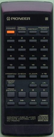 PIONEER PWW1093 CU-PD070 Genuine OEM original Remote