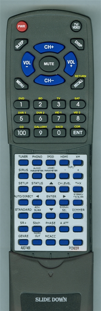 PIONEER AXD7466 AXD7466 replacement Redi Remote