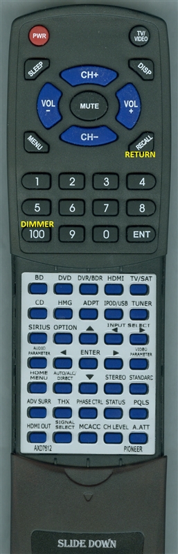 PIONEER AXD7612 INSERT replacement Redi Remote
