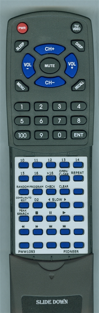 PIONEER PWW1093 CU-PD070 replacement Redi Remote