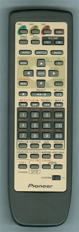 PIONEER XZN3109 XXD3026 Genuine OEM original Remote