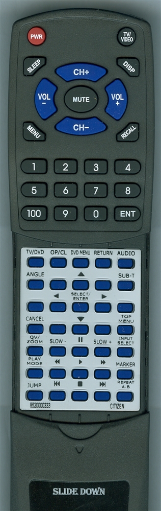 SANSUI 8520000333 076R0DT160 replacement Redi Remote