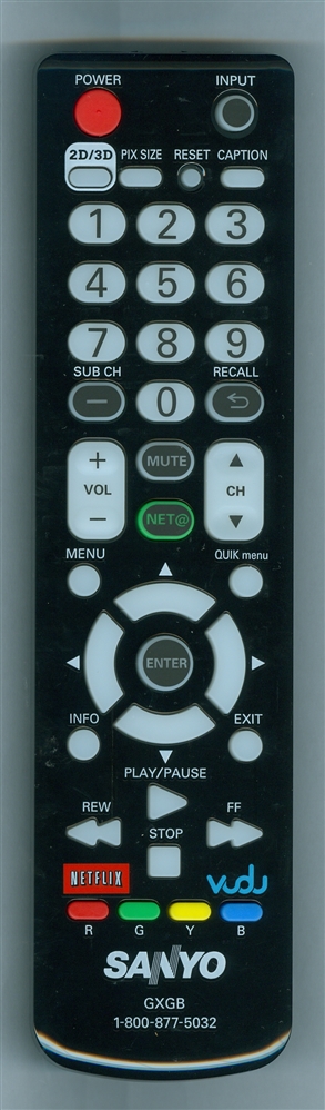 SANYO GXGB GXGB Refurbished Genuine OEM Original Remote