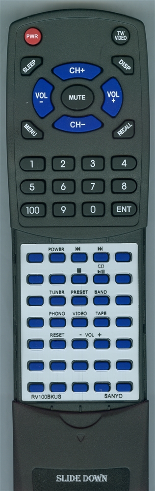SANYO RV100BK-US RB100 replacement Redi Remote