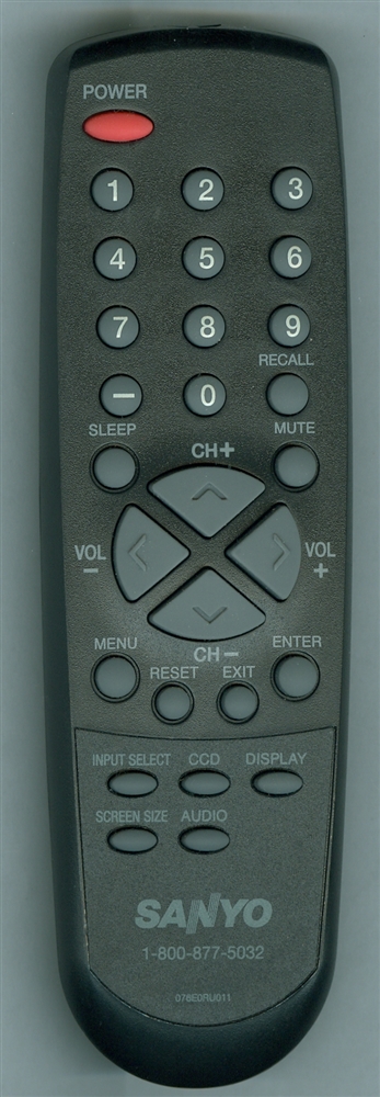 SANYO 076E0RU011 Refurbished Genuine OEM Original Remote