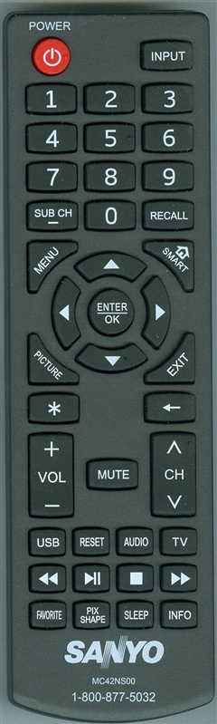 SANYO 8TL06-IRPT4 MC42NS00 Genuine OEM original Remote