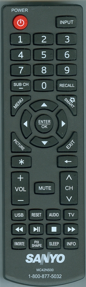 SANYO 8TL06-IRPT4 MC42NS00 Refurbished Genuine OEM Original Remote