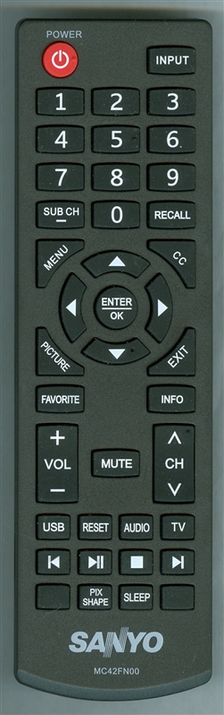 SANYO MC42FN00 Genuine OEM original Remote