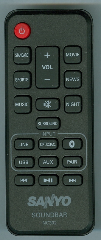 SANYO NC302UH NC302 Genuine OEM original Remote