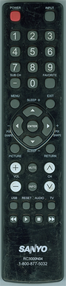 SANYO RC3000N04 Genuine OEM Original Remote