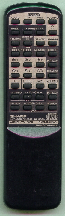 SHARP RRMCG0003AWSA RRMCG0003AWSA Refurbished Genuine OEM Remote