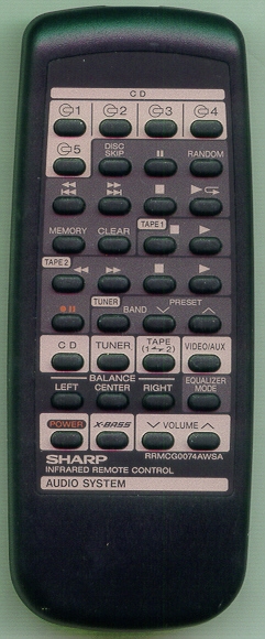 SHARP RRMCG0074AWSA RRMCG0074AWSA Refurbished Genuine OEM Remote