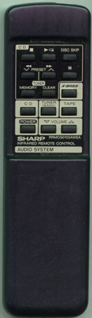 SHARP RRMCG0103AWSA RRMCG0103AWSA Genuine  OEM original Remote