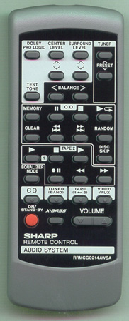 SHARP RRMCG0214AWSA RRMCG0214AWSA Genuine OEM original Remote