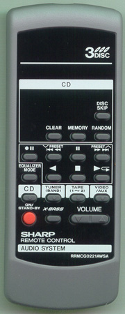 SHARP RRMCG0221AWSA RRMCG0221AWSA Genuine OEM original Remote