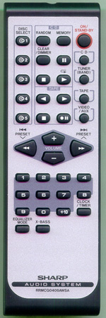 SHARP RRMCG0408AWSA RRMCG0408AWSA Genuine  OEM original Remote