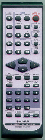 SHARP RRMCG0409AWSA RRMCG0409AWSA Genuine  OEM original Remote