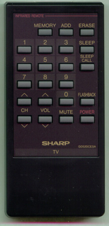 SHARP RRMCG0520CESA G0520CESA Genuine  OEM original Remote