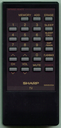 SHARP RRMCG0525CESA G0525CESA Genuine  OEM original Remote