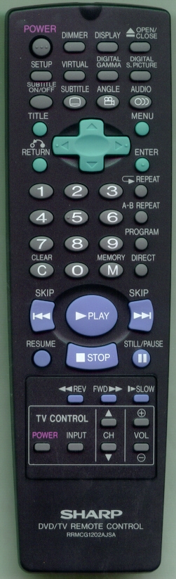 SHARP RRMCG1202AJSA RRMCG1202AJSA Refurbished Genuine OEM Remote