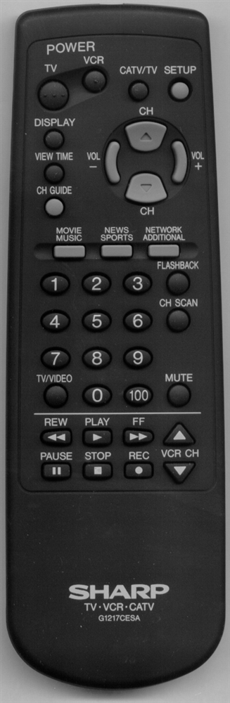 SHARP RRMCG1125CESA G1125CESA Refurbished Genuine OEM Remote