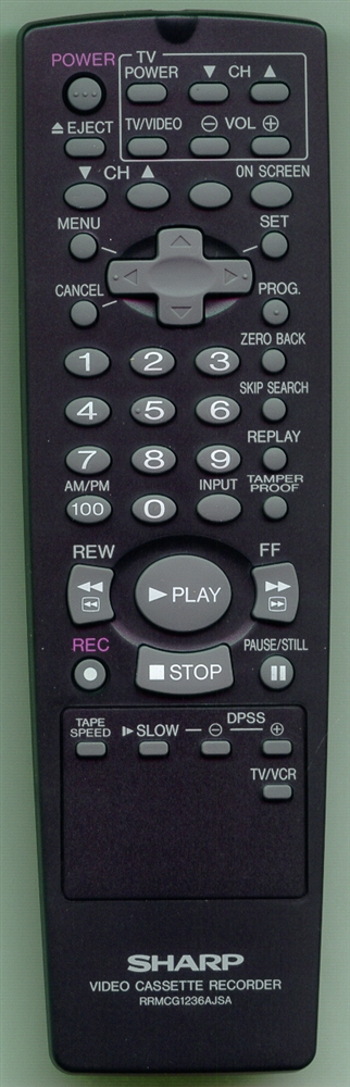 SHARP RRMCG1236AJSA RRMCG1236AJSA Refurbished Genuine OEM Remote