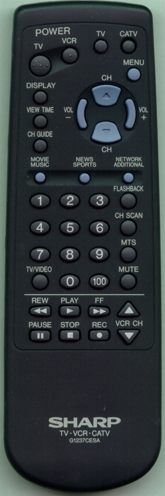 SHARP RRMCG1237CESA G1237CESA Refurbished Genuine OEM Remote