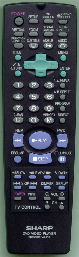 SHARP RRMCG1254AJSA RRMCG1254AJSA Refurbished Genuine OEM Remote