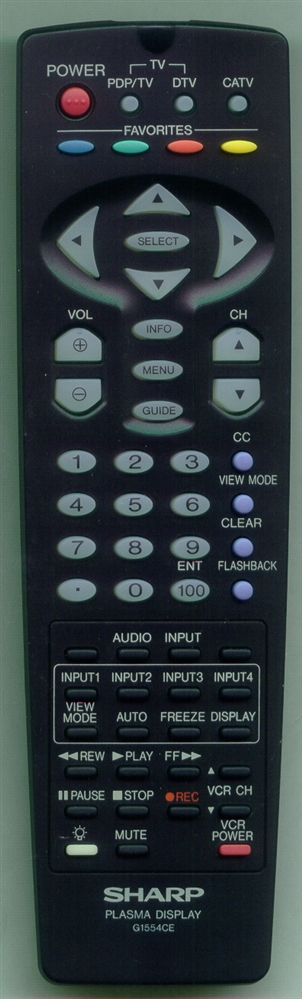 SHARP RRMCG1554CESA G1554CE Refurbished Genuine OEM Original Remote