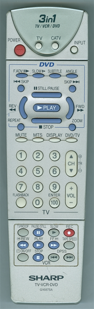SHARP RRMCG1687PESA G1687SA Genuine  OEM original Remote