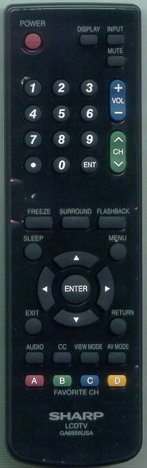 SHARP RRMCGA695WJSA GA695WJSA Refurbished Genuine OEM Remote