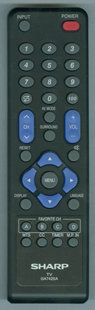 SHARP RRMCGA742WJSA GA742SA Genuine OEM original Remote