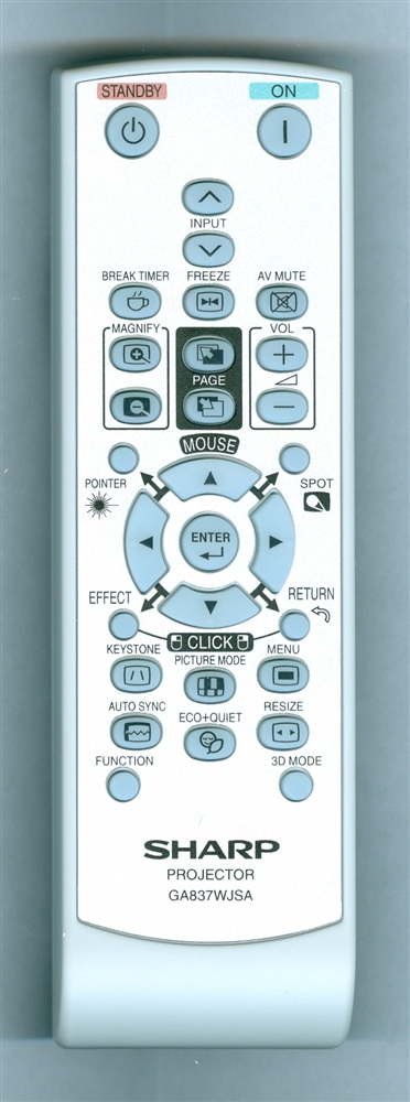 SHARP RRMCGA837WJSA GA837WJSA Refurbished Genuine OEM Remote