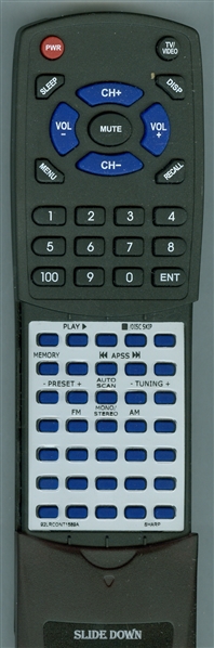 SHARP 92LR-CONT1589A RCONT1589A replacement Redi Remote