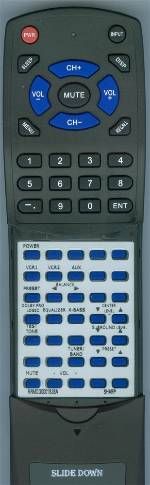 SHARP RRMCG0001SJSA RRMCG0001SJSA replacement Redi Remote