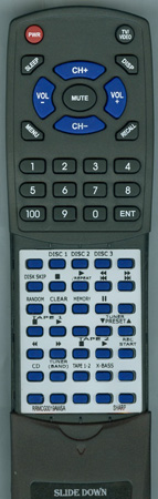 SHARP RRMCG0019AWSA RRMCG0019AWSA replacement Redi Remote