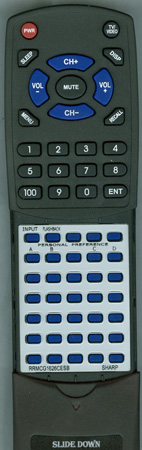 SHARP RRMCG1626CESB G1626SB replacement Redi Remote
