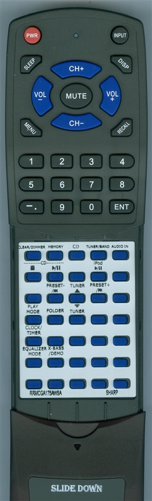 SHARP RRMCGA175AWSA replacement Redi Remote