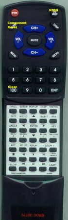 SHARP RRMCGA629WJPA GA629PA replacement Redi Remote