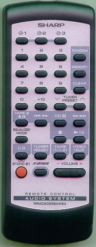 SHARP RRMCG0358AWSA Refurbished Genuine OEM Original Remote