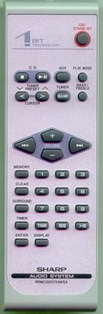 SHARP RRMCG0375AWSA Genuine OEM original Remote