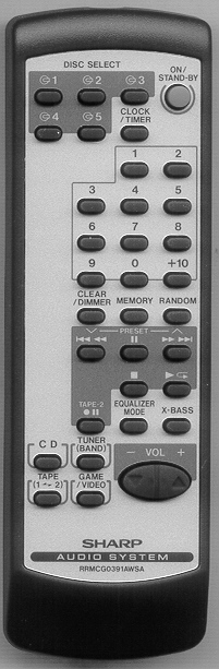 SHARP RRMCG0391AWSA Genuine  OEM original Remote