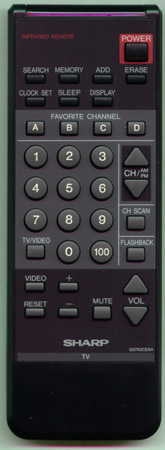 SHARP RRMCG0762CESA G0762CESA Genuine  OEM original Remote