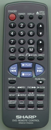 SHARP RRMCG1178GESA Genuine OEM original Remote