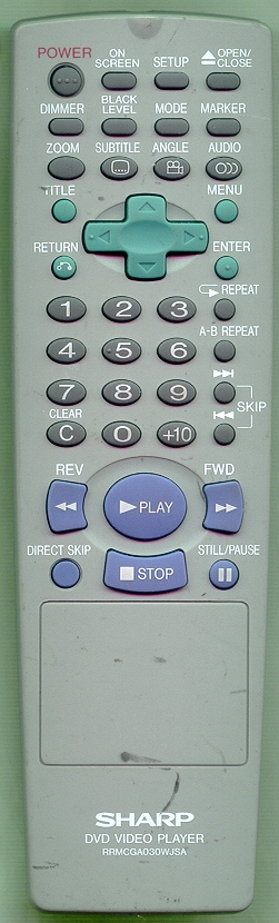 SHARP RRMCGA030WJSA Refurbished Genuine OEM Remote